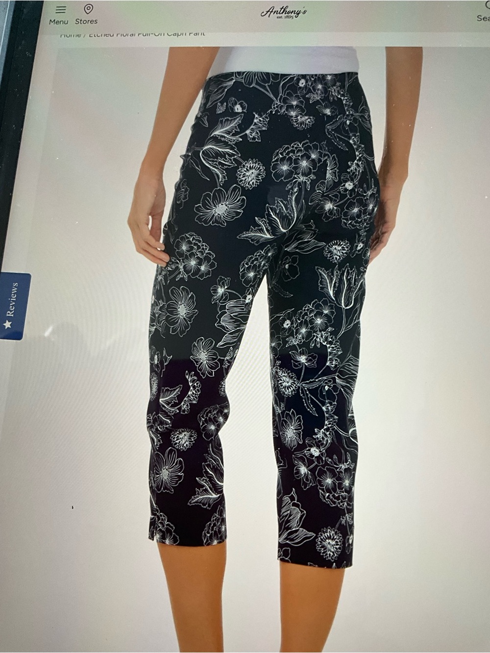 Zac & Rachel Black Floral Capris